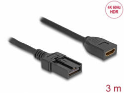 Delock HDMI önműködő kábel HDMI-A anya - HDMI-E apa kapcsolattal 3 m, 4K 60 Hz-s (87905) - aqua