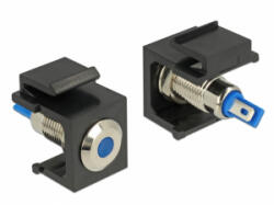 Delock Keystone 6 V-os, lapos, LED kék, fekete (86461) - aqua