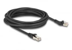Delock RJ45 hálózati kábel Cat. 8.1 S/FTP 45 -ben balra hajlított apa egyenes apa, akár 40 Gbps, 5 m, fekete (80755) (80755)