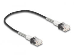 Delock RJ45 hálózati kábel dupla hajlítás védelemmel Cat. 6A UTP Slim 0, 3 m, fekete (80387)