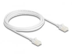 Delock RJ45 hálózati kábel Cat. 6A apa apa robosztus csatlakozóval ipari felhasználásra U/UTP Slim 3 m, fehér (80361) (80361)