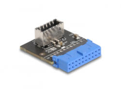 Delock USB 5 Gbps Adapter tűfejes anya külső E-típusú, A kulcs USB anya hajlított (67174) (67174)