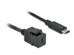 Delock Keystone modul, USB 3.0 C-csatlakozóhüvely > USB 3.0 C-csatlakozódugó, kábellel (86398) - aqua