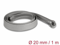 Delock Befont karmantyú zipzáras szorítóval hőállóság egészen 1 m x 20 mm-es szürke (20824) (20824)