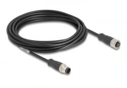 Delock Kábel M12 A kódolt 8 tűs apa - anya PVC 5 m (80805)