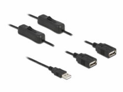 Delock USB A-típusú kábel apa 2 db. USB A-típusú anya kapcsolóval ellátott, 1 m (86803) - aqua