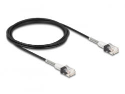 Delock RJ45 hálózati kábel dupla hajlítás védelemmel Cat. 6A UTP Slim 2 m, fekete (80390)