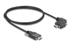 Delock USB 2.0 kábel USB Type-C apa csatlakozó csavarokkal - USB Type-C apa csatlakozó csavarokkal ívelt bal / jobb PD 3.0 60 W 1 m (80956) (80956) - aqua