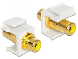 Delock Keystone modul RCA anya > RCA anya, aranyozott csatlakozó, sárga (86309) - aqua