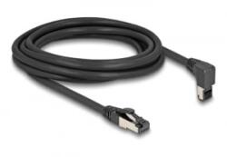 Delock RJ45 hálózati kábel Cat. 8.1 S/FTP 90 fokban felfelé hajló / egyenes 3 m fekete (80396)