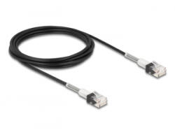 Delock RJ45 hálózati kábel dupla hajlítás védelemmel Cat. 6A UTP Slim 3 m, fekete (80391) (80391)