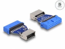 Delock USB 3.2 Gen 1 átalakító, tűfejes anya belső A kulcs anya (66233) (66233) - aqua