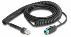 Delock Tekercselt kábel RJ50 apa PoweredUSB apa 12 V 3 m fekete (87995)