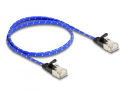 Delock RJ45 lapos hálózati kábel fonott borítással Cat. 6A U/FTP 0, 5 m, kék (80382)