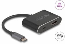 Delock USB Type-C adapter HDMI-re (DP Alt mód) 8K HDR-rel és Power Delivery 100 W-os tápellátással (64199) - aqua