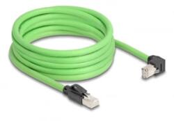 Delock RJ45 hálózati kábel Cat. 6A apa - apa lefelé néző csatlakozódugóval SF/UTP alkalmas kábelvezető láncokhoz PUR (TPU) 5 m zöld (80897)