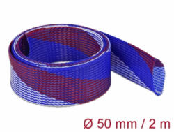 Delock Fonott kábelharisnya nyújtható 2 m x 50 mm kék-piros-fehér (20761) - aqua
