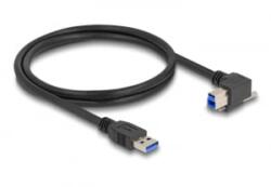 Delock USB 5 Gbps kábel A-típusú USB apa egyenes B-típusú USB apa csavarral 90 -ban jobbra hajlított 1 m fekete (80484)