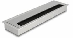 Delock Kábel tömítő/rendező asztalba szerelt változathoz kefével 280 x 80 x 28 mm méretű, ezüst (66862) (66862)