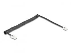 Delock Telefon csavart kábel RJ11 apa - RJ45 apa fekete színű 2 m (88479) (88479) - aqua