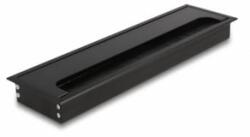 Delock Kábel tömítő/rendező asztalba szerelt változathoz kefével 300 x 80 x 28 mm méretű, fekete (66858) (66858)