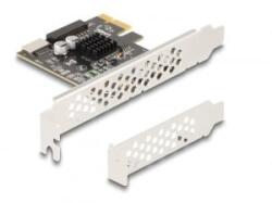 Delock PCI expressz x1 kártya - 1 x belső USB 5 Gbps Type-E Key A and 1 x 19 pin USB pin header male - alacsony profilú formatényező (90344) (90344) - aqua