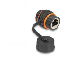 Delock Kábel csatlakoztató RJ45 anya - RJ45 anya Cat. 6A M20 cérnával és védő kupakkal IP68 por és vízhatlan (88145)
