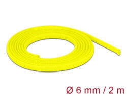 Delock Fonott kábelharisnya nyújtható 2 m x 6 mm sárga (20740) (20740)