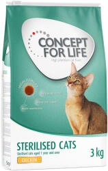Concept for Life 3kg Concept for Life Sterilised Cats csirke száraz macskatáp -15% kedvezmény