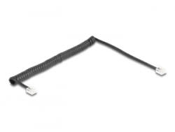 Delock Telefon csavart kábel RJ11 apa - RJ11 apa fekete színű 2 m (90202) (90202) - aqua