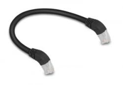 Delock RJ45 hálózati kábel Cat. 6A S/FTP 45 fokban lefelé hajló 0, 25 m fekete (80273) (80273)