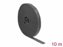 Delock Velcro szürke ragasztó szalag guriga Hx 10 m x Sz 15 mm (18391) (18391)