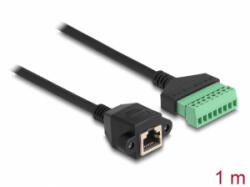Delock RJ45 kábel Cat. 6 anya - Terminal Block Adapter beépíthető, 1 m hosszú, 2 részes (66055) (66055)