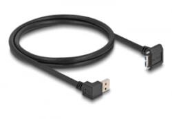 Delock USB 5 Gbps kábel A-típusú USB apa 90 -ban lefelé hajlított Mikro-B-típusú USB apa csavarokkal 90 -ban lefelé hajlított 1 m fekete