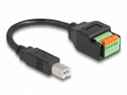 Delock B-típusú USB 2.0 kábel apa - terminal block adapter lenyomó gombbal 15 cm (66249) (66249)
