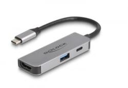 Delock USB Type-C adapter 4K 60 Hz s HDMI-hez A- és USB Type-C PD 95 W porttal (61063) (61063) - aqua