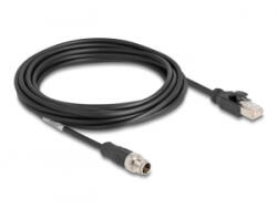 Delock Kábel M12 X kódolt 8 tűs apa - RJ45 apa PVC 5 m (80868) (80868)
