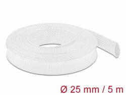 Delock Fonott kábelharisnya nyújtható 5 m x 25 mm fehér (20696) (20696)
