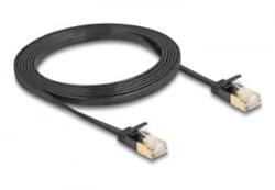 Delock RJ45 hálózati kábel Cat. 6A apa - apa robosztus csatlakozóval és Cat. 7 nyers lapos kábellel U/FTP 2 m, fekete (80346) (80346)