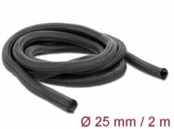 Delock Fonott kábelharisnya önzáródó 2 m x 25 mm fekete (18856) (18856)