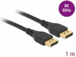 Delock DisplayPort kábel 8K 60 Hz 1 m DP 8K tanúsítvánnyal retesz nélküli (85909) (85909) - aqua