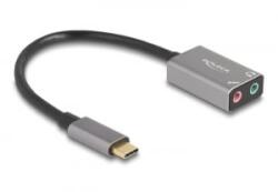 Delock Külső USB Type-C csatlakozójú hangkártya 2 x 3, 5 mm sztereo jack Plug & Play audio adapterrel (67071)