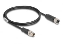 Delock Kábel M12 X kódolt 8 tűs apa - anya PVC 1 m (80860)