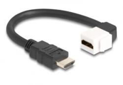 Delock Keystone modul HDMI kábel apa - anya 90 -ban hajlított 8K 60 Hz 20 cm, fekete (86974) (86974)