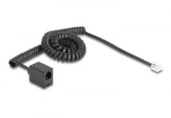 Delock Telefon csavart kábel RJ11 apa - RJ11 anya fekete színű 3 m (90232) (90232) - aqua