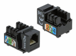 Delock Keystone modul, RJ12-aljzat > LSA Cat. 3 UTP, fekete (86468) - aqua