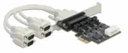 Delock PCI Express Kártya > 4 x soros RS-232 tápfeszültséggel 5 V / 12 V (89895) - aqua