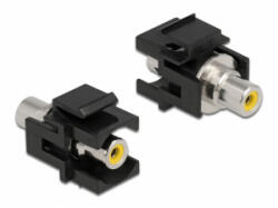 Delock Keystone modul, RCA-csatlakozóhüvely > RCA-csatlakozóhüvely, sárga / fekete (86740) (86740)