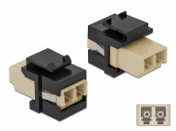 Delock Keystone modul LC Duplex aljzat - LC Duplex aljzat bézs / fekete (86719) (86719)
