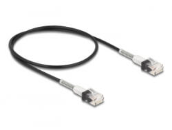 Delock RJ45 hálózati kábel dupla hajlítás védelemmel Cat. 6A UTP Slim 0, 5 m, fekete (80388)